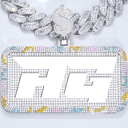 CUSTOM LETTER NECKLACE 3D COLORFUL SQUARE
