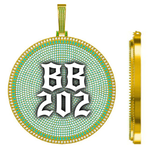 CUSTOM LETTER NECKLACE 3D BIG DISC
