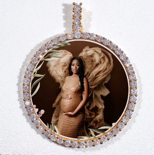 LARGE 3D CIRCLE CUSTOM PICTURE PENDANT