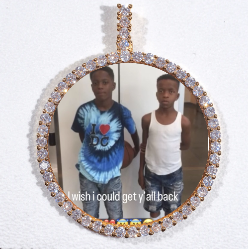 LARGE 3D CIRCLE CUSTOM PICTURE PENDANT