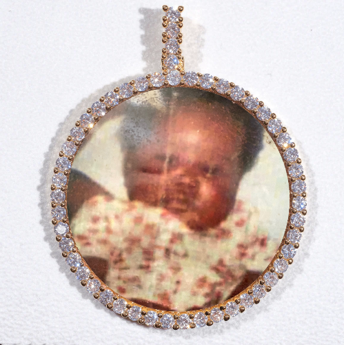 LARGE 3D CIRCLE CUSTOM PICTURE PENDANT