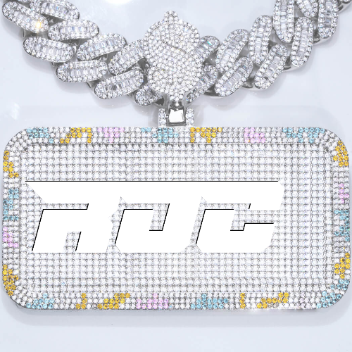 CUSTOM LETTER NECKLACE 3D COLORFUL SQUARE