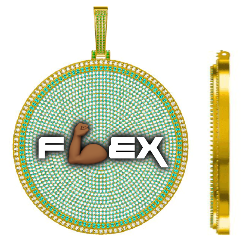 CUSTOM LETTER NECKLACE 3D BIG DISC