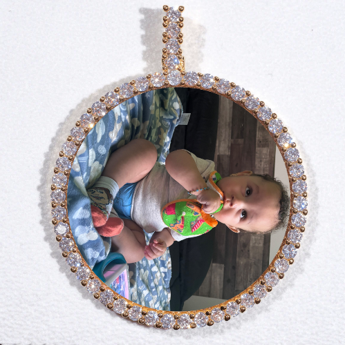 LARGE 3D CIRCLE CUSTOM PICTURE PENDANT
