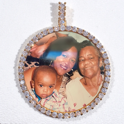 LARGE 3D CIRCLE CUSTOM PICTURE PENDANT