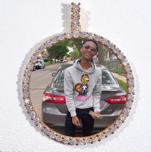LARGE 3D CIRCLE CUSTOM PICTURE PENDANT