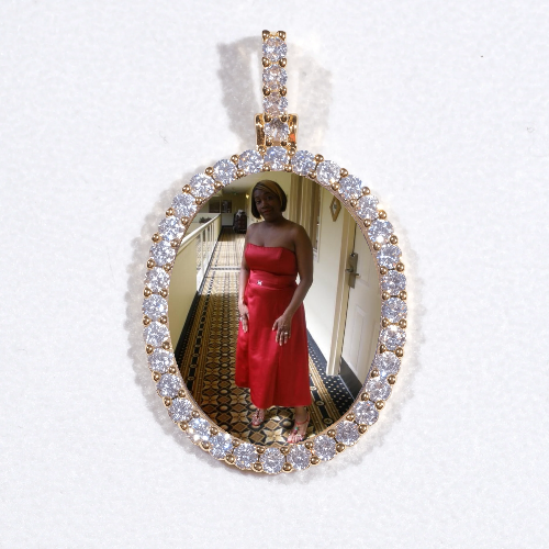 3D Oval Custom Picture Pendant