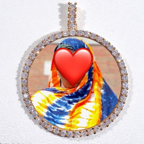 LARGE 3D CIRCLE CUSTOM PICTURE PENDANT