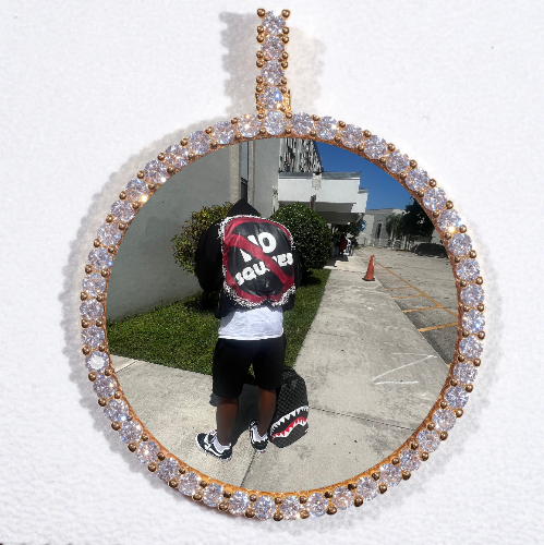 LARGE 3D CIRCLE CUSTOM PICTURE PENDANT