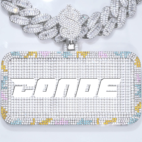 CUSTOM LETTER NECKLACE 3D COLORFUL SQUARE