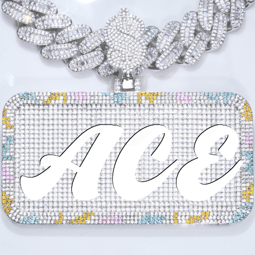 CUSTOM LETTER NECKLACE 3D COLORFUL SQUARE