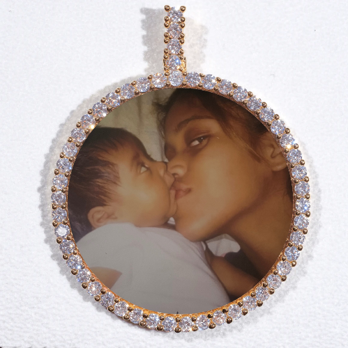 LARGE 3D CIRCLE CUSTOM PICTURE PENDANT