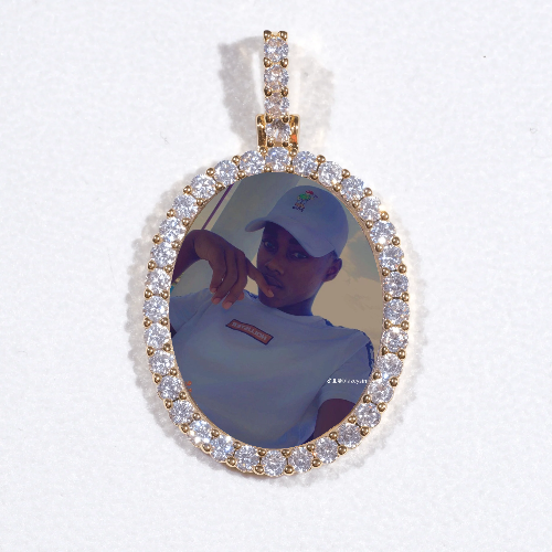 3D Oval Custom Picture Pendant