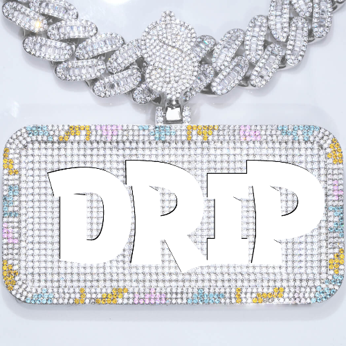 CUSTOM LETTER NECKLACE 3D COLORFUL SQUARE