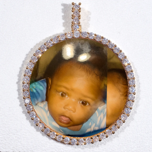 LARGE 3D CIRCLE CUSTOM PICTURE PENDANT