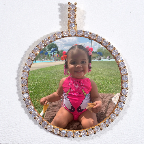 LARGE 3D CIRCLE CUSTOM PICTURE PENDANT