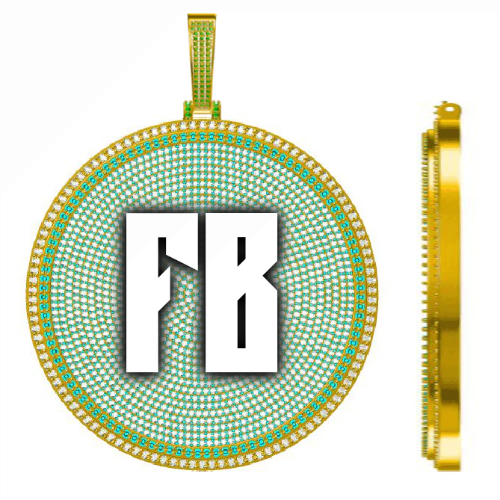 CUSTOM LETTER NECKLACE 3D BIG DISC