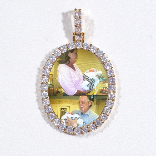 3D Oval Custom Picture Pendant