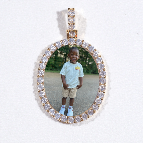 3D Oval Custom Picture Pendant