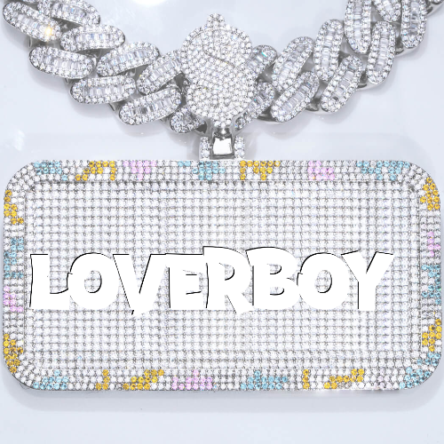 CUSTOM LETTER NECKLACE 3D COLORFUL SQUARE