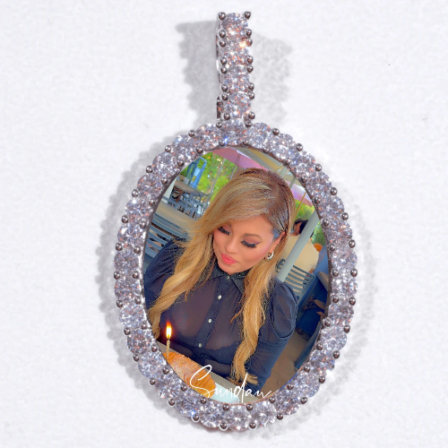 Large 3D Oval Custom Picture Pendant