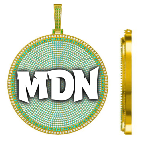 CUSTOM LETTER NECKLACE 3D BIG DISC