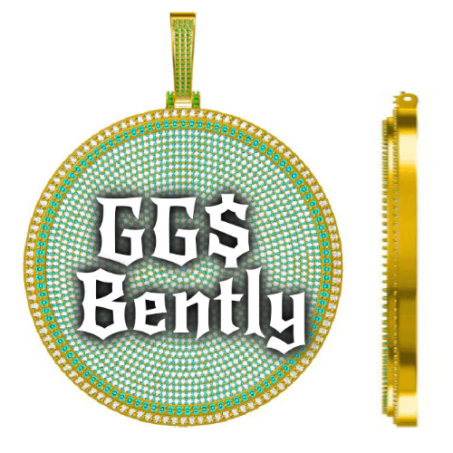 CUSTOM LETTER NECKLACE 3D BIG DISC