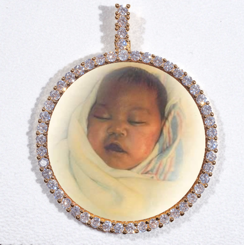 LARGE 3D CIRCLE CUSTOM PICTURE PENDANT
