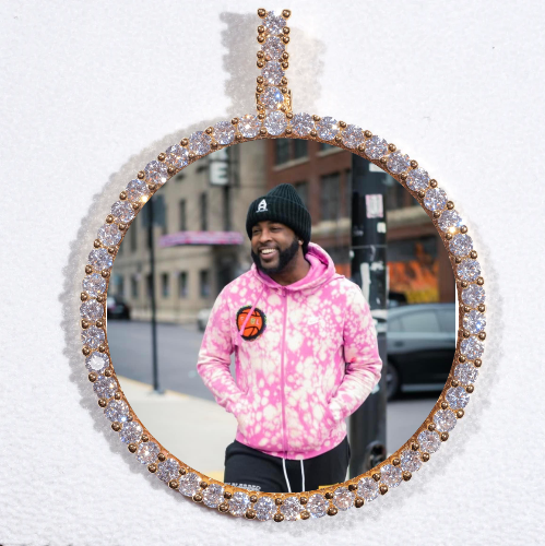 LARGE 3D CIRCLE CUSTOM PICTURE PENDANT