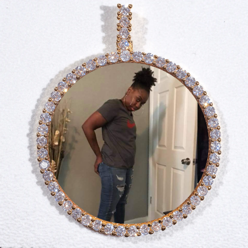 LARGE 3D CIRCLE CUSTOM PICTURE PENDANT