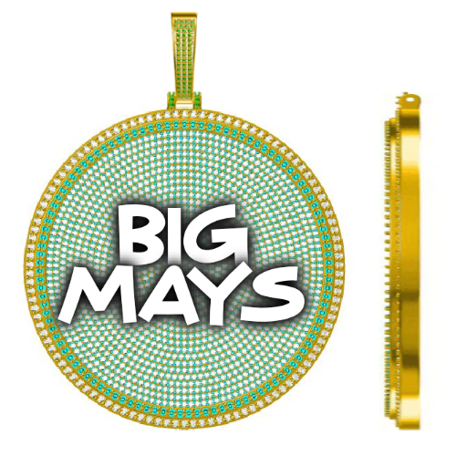CUSTOM LETTER NECKLACE 3D BIG DISC