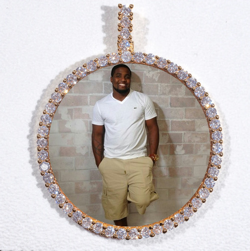 LARGE 3D CIRCLE CUSTOM PICTURE PENDANT