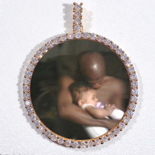 LARGE 3D CIRCLE CUSTOM PICTURE PENDANT