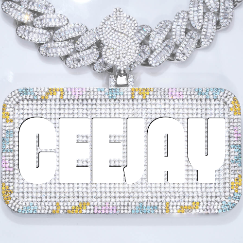 CUSTOM LETTER NECKLACE 3D COLORFUL SQUARE