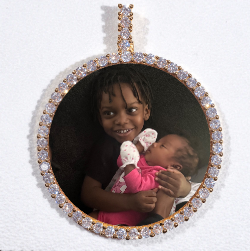 LARGE 3D CIRCLE CUSTOM PICTURE PENDANT