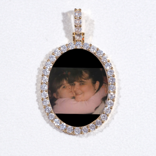 3D Oval Custom Picture Pendant