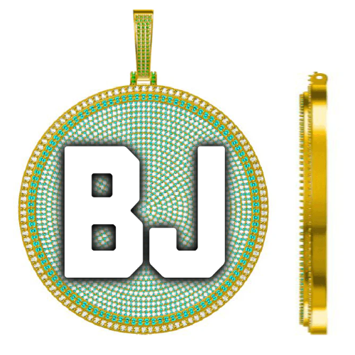 CUSTOM LETTER NECKLACE 3D BIG DISC