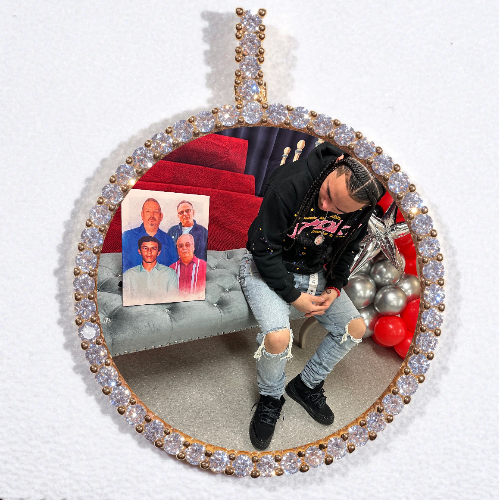 LARGE 3D CIRCLE CUSTOM PICTURE PENDANT