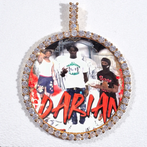 LARGE 3D CIRCLE CUSTOM PICTURE PENDANT