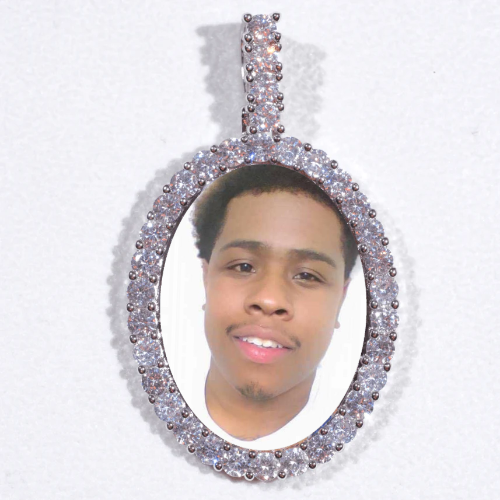 Large 3D Oval Custom Picture Pendant