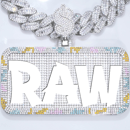 CUSTOM LETTER NECKLACE 3D COLORFUL SQUARE