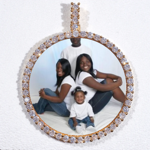 LARGE 3D CIRCLE CUSTOM PICTURE PENDANT