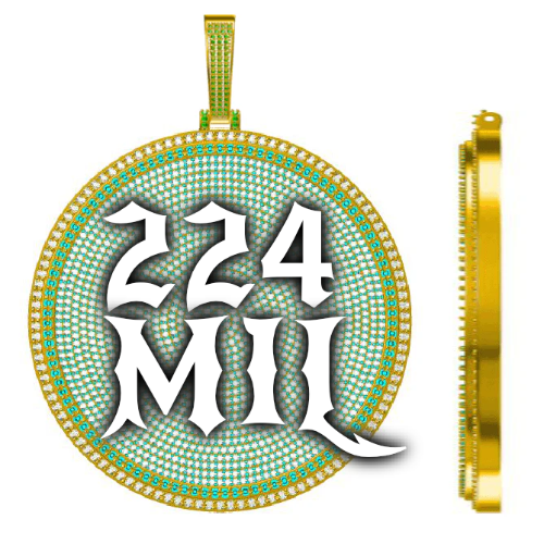 CUSTOM LETTER NECKLACE 3D BIG DISC