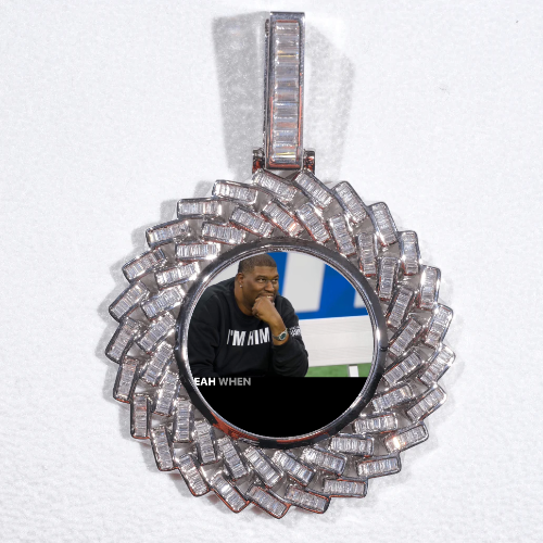 Large 3D Baguette Custom Picture Pendant