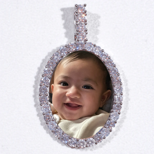 Large 3D Oval Custom Picture Pendant