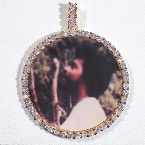 LARGE 3D CIRCLE CUSTOM PICTURE PENDANT