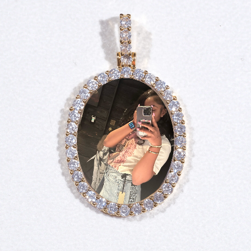 3D Oval Custom Picture Pendant