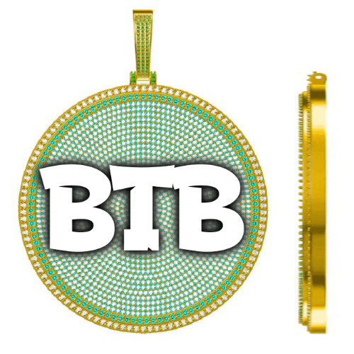 CUSTOM LETTER NECKLACE 3D BIG DISC