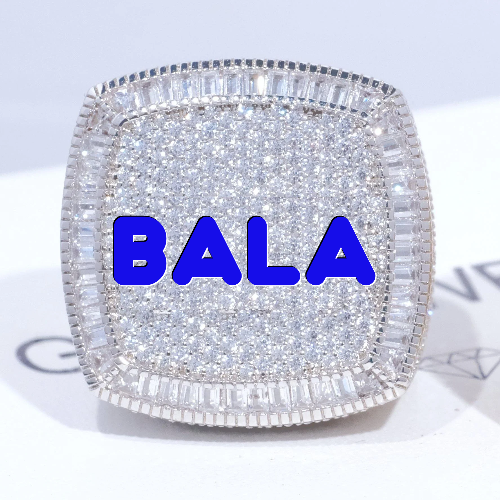 CUSTOM LETTER 3D ICED RING