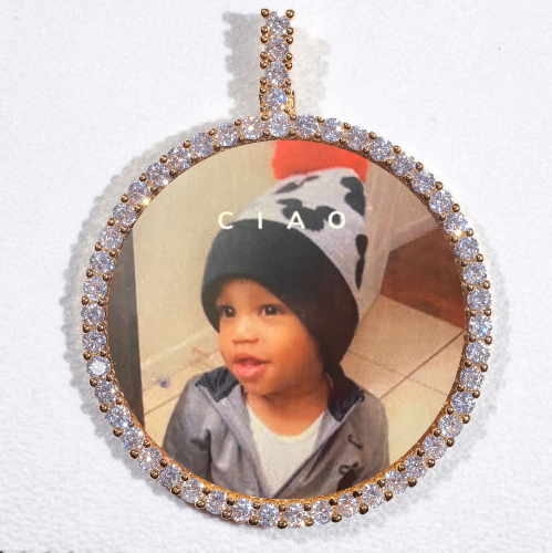 LARGE 3D CIRCLE CUSTOM PICTURE PENDANT
